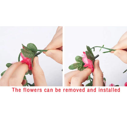 1pcs Fleurs artificielles Vine 45pcs / 69pcs Rose DIY DÉCORATION DE MARIAGE FALLE FLOOR FLOOR HOME DÉCOR MUR PLANTS GARLANDE PLANTES