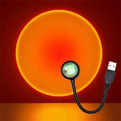USB Sunset Lamp Sunset Ambiance Night Light Projector Lamp for Bedroom Atmosphere Light Wall Decor Gift