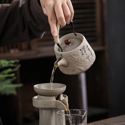 400ml Retro Japanese Kungfu Teapot Ceramic Tea Set Yixing Teapot Clay Puer Tea Pot and Cup Set Teeware Teware Water Kettle Pots