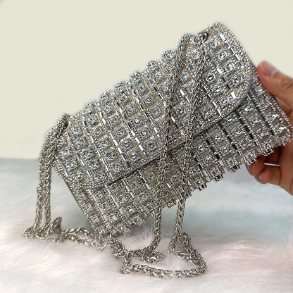 Jiomay nový design módní drahokamový kabelku Luxusní kabelky Elegantní a všestranné peněženky pro ženy večerní spojky