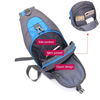 Muži cestujú na turistickú tašku na rameno Dámske batoh na hrudník Sports Outdoor Computer Telefón vrecko na horolezectvo fitness trekking rybárska taška