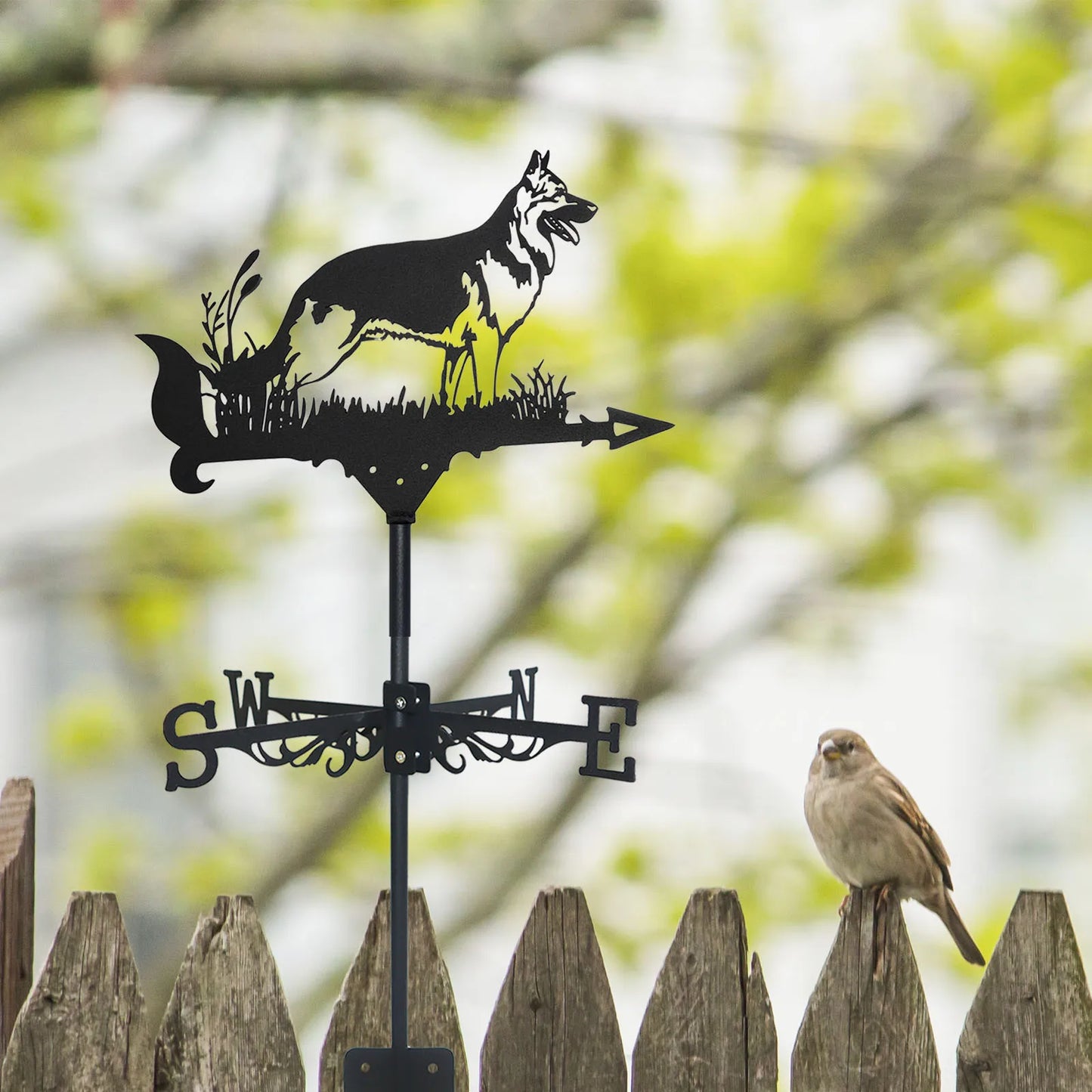 Nowe metalowe zwierzę niemieckie owczarka pogodowa Vane Decor Dach dachu w ogrodzie dekoracja ogrodu