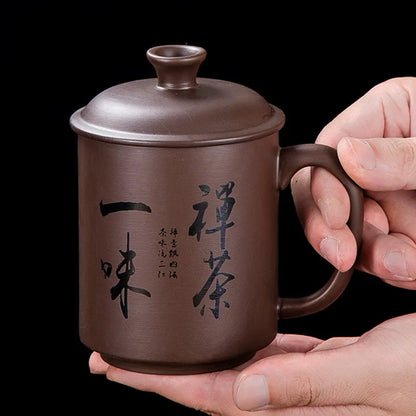 Creative Purple Clay Teacup Exquisite Handmade with Lid Tea Cup Tea Maker Master Cups Chinese Teaware Drink Accessories