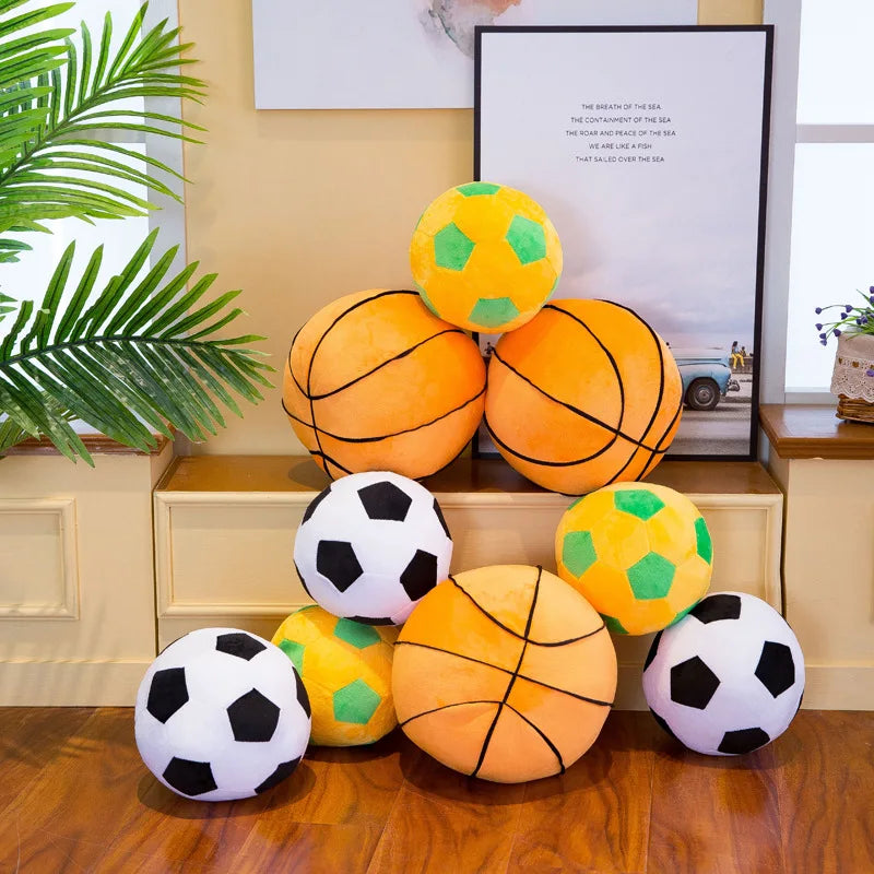 Home Bedroom Children Creative Football Throw Pillow Cushion Large Ball Plush Toy Football Mascot Memorial Gift for Children