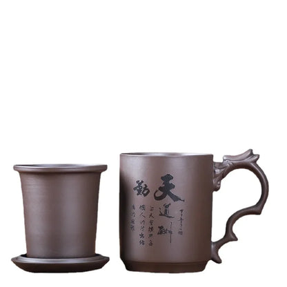 Chinese Yixing Purple Clay Teacups Raw Ore Handmade Master Cup Household Drinkware Chinese Teaware Supplies with Filter