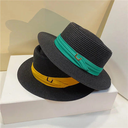 Naisten kesä yksinkertainen kovera ylin kenttähattu matkustaa aurinkovoidetta olki hattu merenranta rantaloma aurinko hattu ranskalainen top hattu 2022 uusi