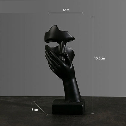 Resin Abstract Mask Statues European Miniature Figurines for Interior Home Office Study Desktop Figure Ornament Decor Gift