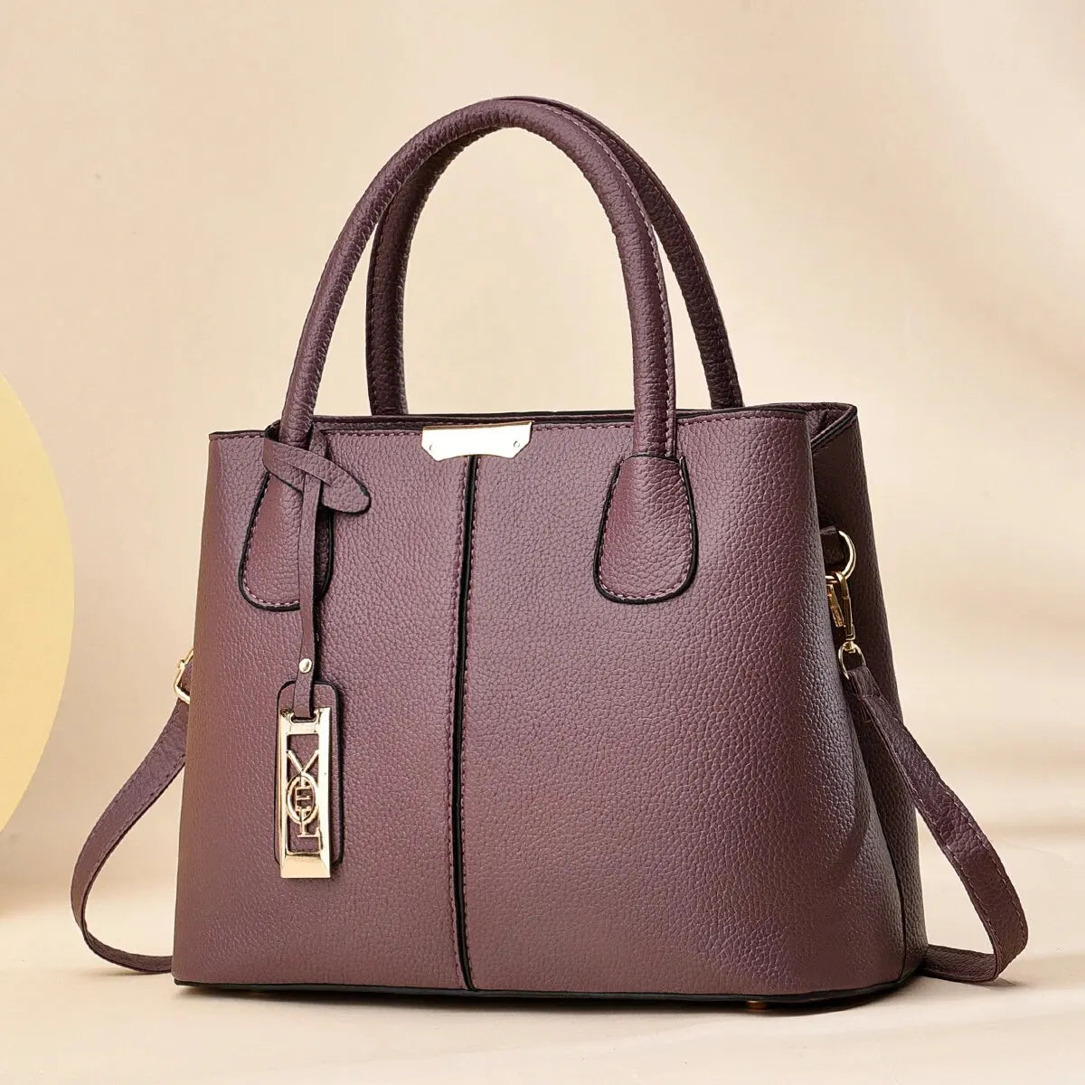 Famous Designer Brand Bags Women Leather Handbag New Luxury Ladies Purse Purple