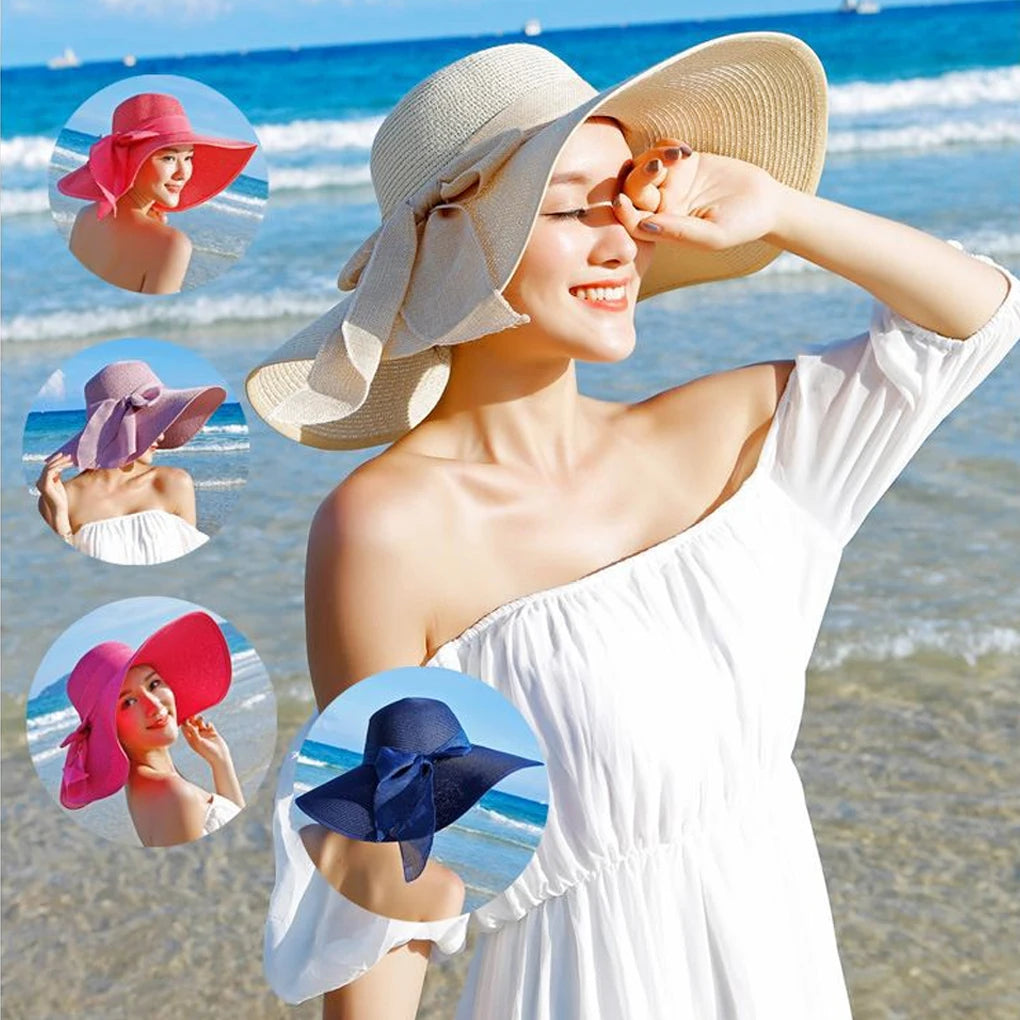 Sombrero del sol de las mujeres con ala grande: protección solar efectiva elegante y plegable innovador innovador