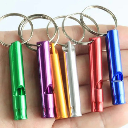 Aluminum Whistles Colorful Slim Long Multifunctional Whistles with Key Ring Survival Whistle Hiking Mountaineering Accessory