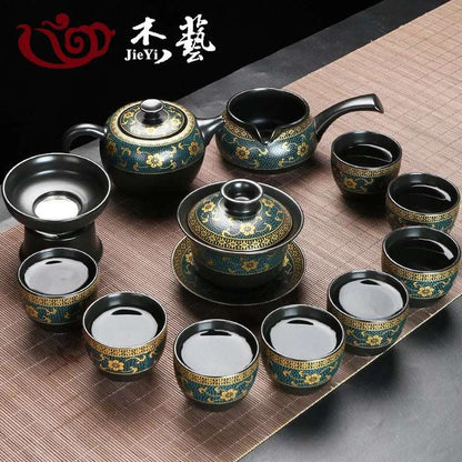 Upscale Tea Sets Ceramic Kung Fu Teaset Teacup Porcelain Service Gaiwan Tea Cups Mug of Tea Ceremony Teapot
