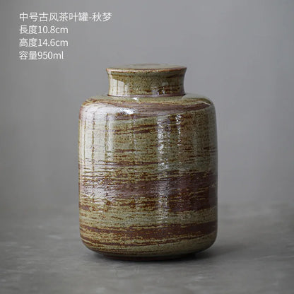 Handmade Ceramic Tea Cans Storage Jar Moisture-proof Sealing Tank Tea Box Storage Tanks Tea Container Storage Box Tea Organizer