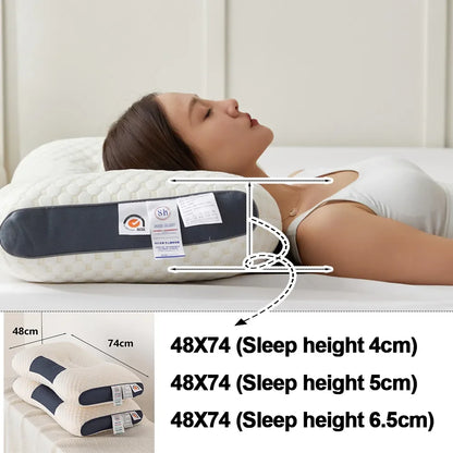 1 pc nakkepude ortopædisk for at hjælpe med at sove og beskytte nakken høj elastisk blød porøsitet vaskbare puder sengetøj til hotel hjem