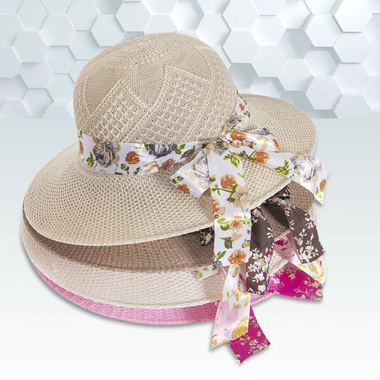 Holidaciones Sombreros de pescador transpirable Mujeres Girls Protección UV Mujeres Sombrero de sol, sombreros de pecho de paja, gorra de playa