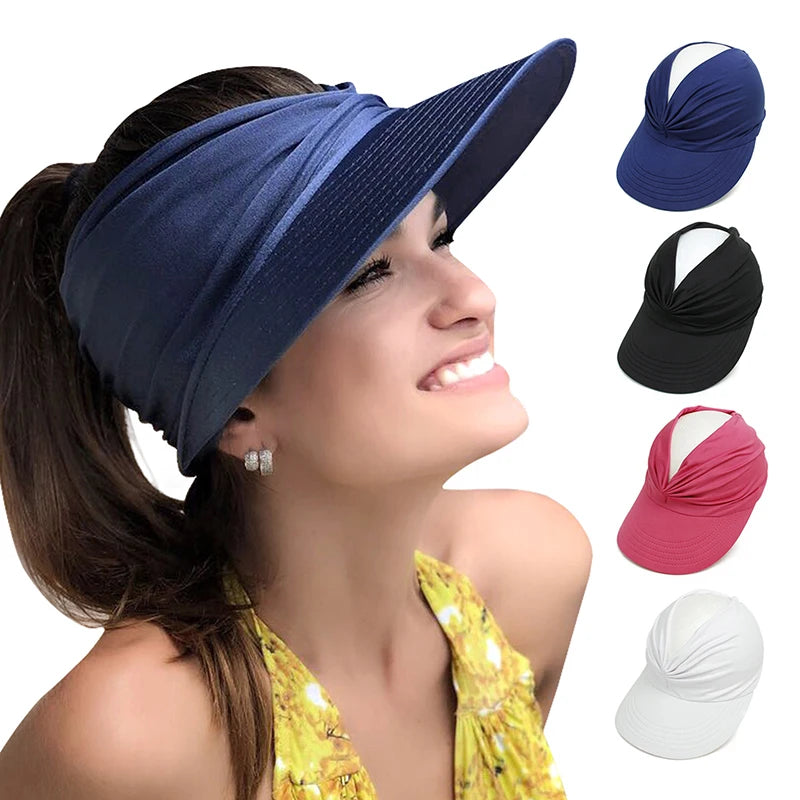 1pc chapéu adulto flexível para mulheres anti-UV da borda Viseira Chapéu fácil de transportar Caps de viagem Fashion Beach Summer Sun Protection Hats