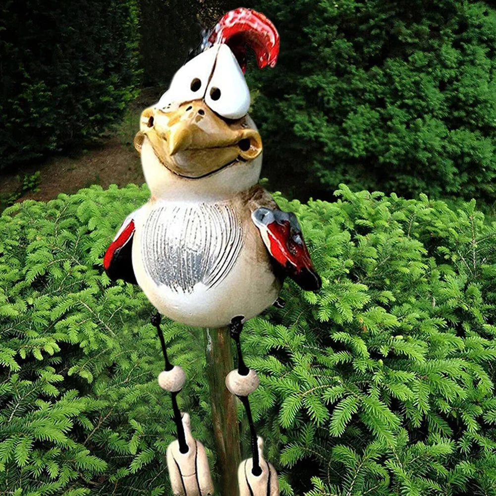 Figuras de jardim de decoração de frango figuras de animais de galinha de galinha figuras para a sala de estar da fazenda de estátua de resina ao ar livre