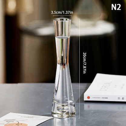 Transparent Glass Flower Vase Small Vase Hydroponics Plant Flower Terrarium Luxury Room Table Home Decor Wedding Decoration