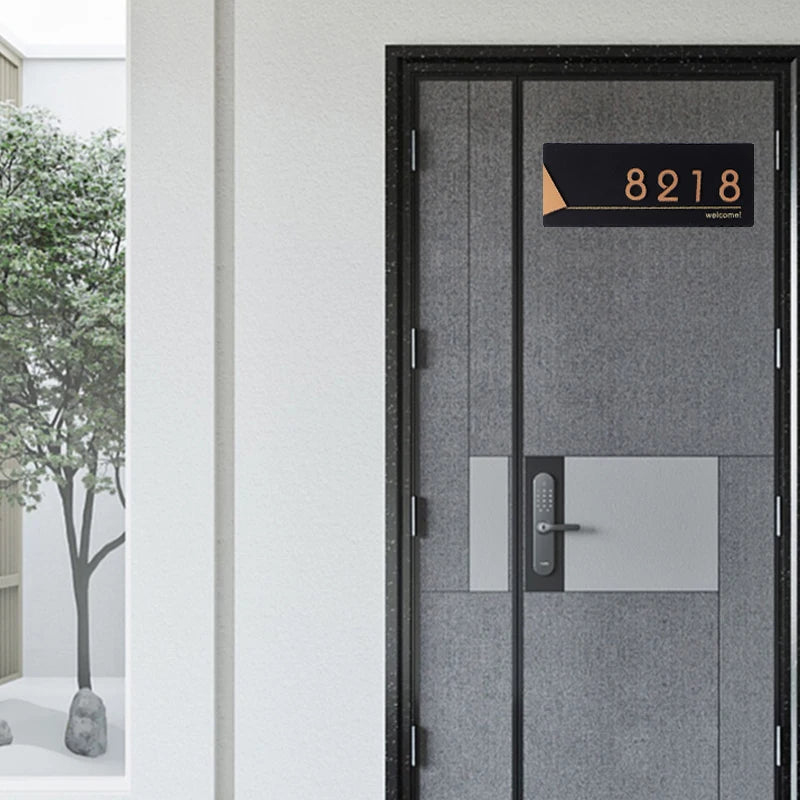 Akrilni moderni tanjur s pločama na vratima znak Prilagodite broj obiteljsko ime Adresa pismo za kućni ured apartman restoran hotel