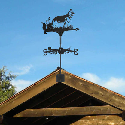 NOU ANIMENT METAL ANIMAL SHEPHERD German Vanie Standing Decor Acoperiș Weathervane Garden Yard Decorare pentru Shed Home Gard Post
