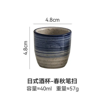 Japanese style Hefeng hand-painted ceramic tea cup, wine cup, small size drinking cup, hotel heat-resistant thickened home tea