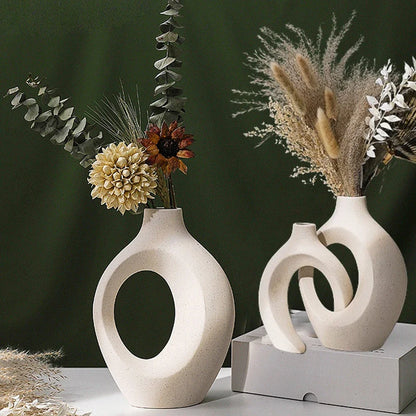 Decorative Ceramic Vase for Home Decoration, Nordic Flower Vase, House Decor, Office Room, Bookshelf Vases, Luxury