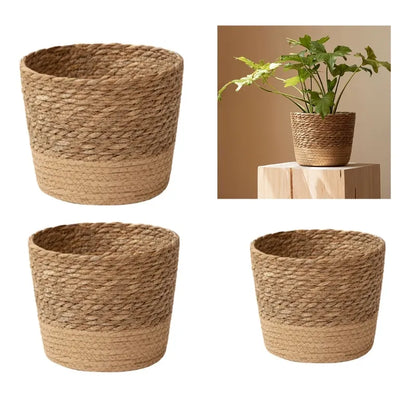 Basket piantatrice vaso di fiori Copertura contenitori per cesti di cesto contenitori a piantatura intrecciata a mano contenitore bonsai bonsai