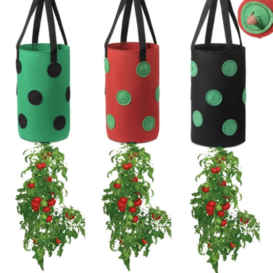 Multifunção 13 buracos parecidos pendurados no tomate bolsa plantador de morango vegetal planta de flores de cultivo panela de planta de jardim panela