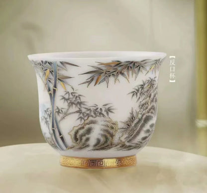 China Ceramic Unusual Glaze Jingdezhen Porcelain Cup Glaze Aesthetic For Kung Fu Puer Oolong Tieguanyin Flower Tea Ceremony