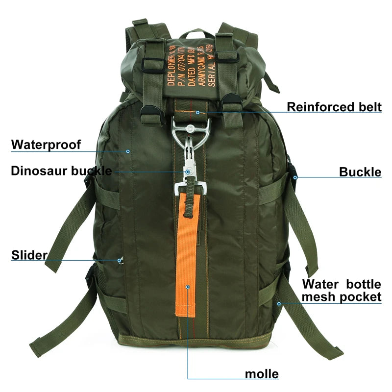 Backpack i papërshkueshëm nga uji i papërshkueshëm nga uji Ngjitja e çanta udhëtimi çanta të lehta për shëtitje të lehta çanta shkollore sportive në natyrë për burra gra të zeza
