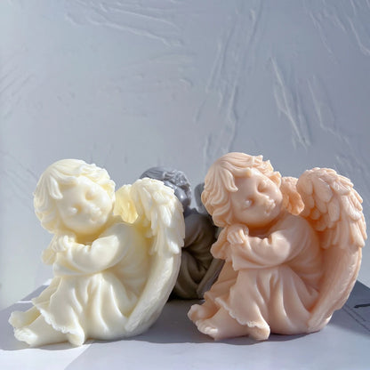 Gardening rzemiosła cherub silikonowa pleśń chłopięcy sztuka rzeźba sojowa wosk świecy pleśń modlitwy dziewczyna anioł statua wystrój domu