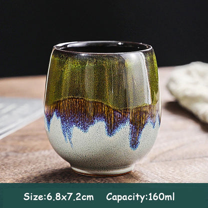 85/160ML Japanese Style Teacup Water Cup Stoneware Ceramic Coffee Cups Kiln Change Kungfu Teacup Beer Tea Mug Cuisine Drinkware