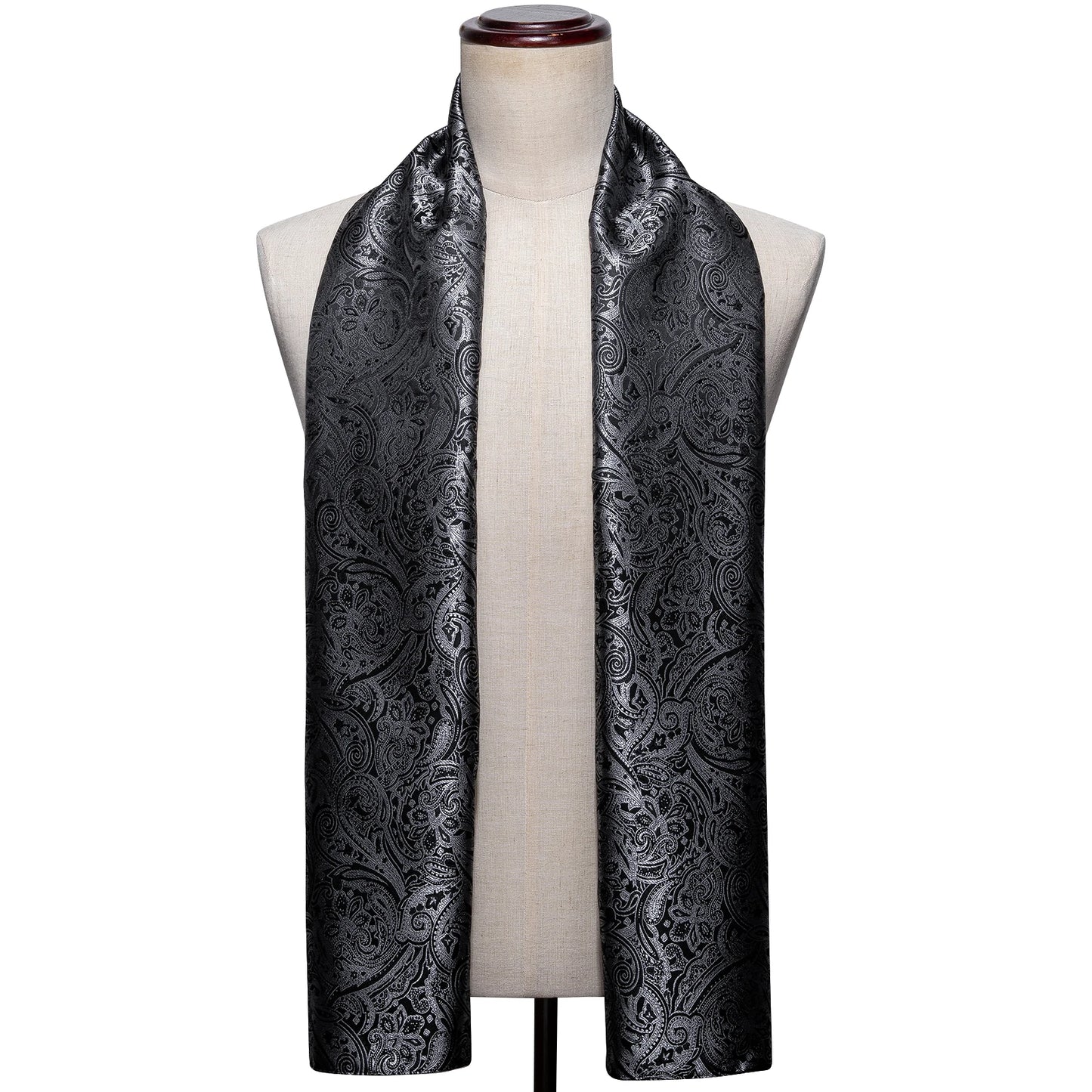 Eșarfă de mătase de modă designer de trupa de lux bărbați femei negre paisley șakn bandanna fulard muffler pashmina barry. Wang A-1022