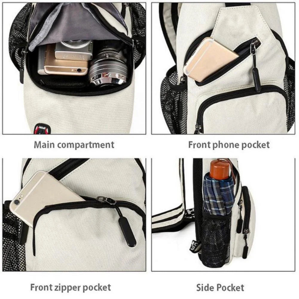 Kismis 1pc Men Dámske módne hrudník vrecko na rameno s taškou krížový taška Oxford Cloth Sport Bag Outdoor