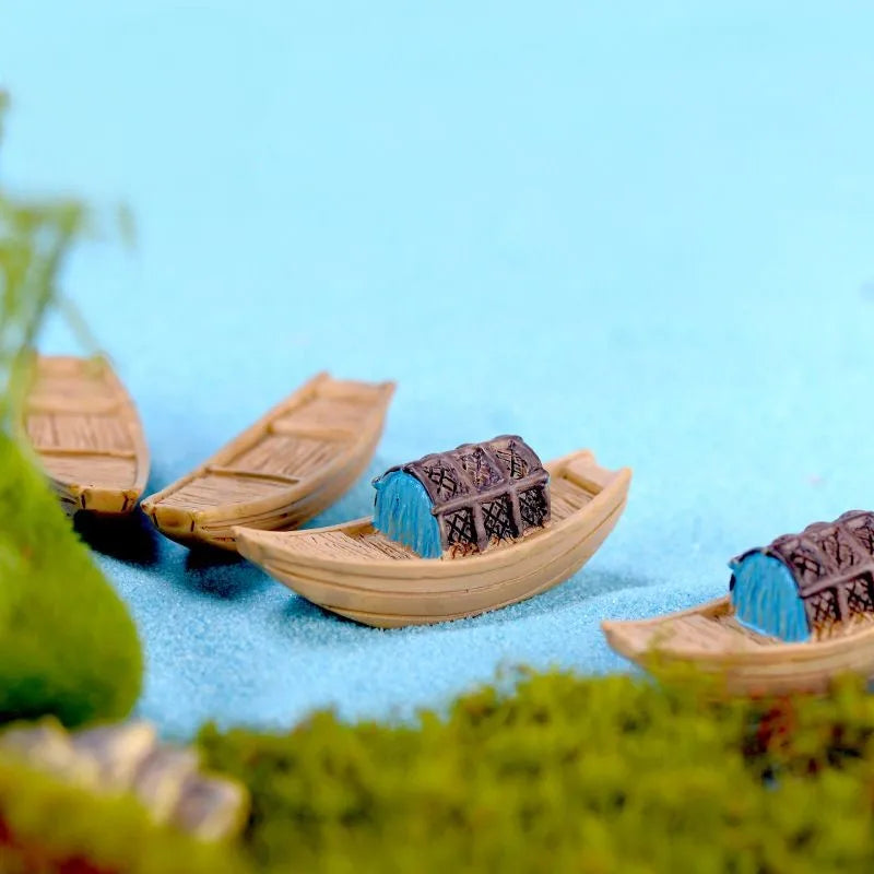 Accessori per giardini fati in miniatura pozzi d'acqua primaverili bridge barca ornamento statue figurine paesaggio giardino decorazioni artigianato