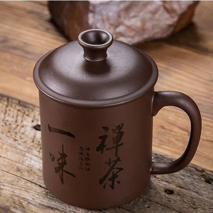 Creative Purple Clay Teacup Exquisite Handmade with Lid Tea Cup Tea Maker Master Cups Chinese Teaware Drink Accessories