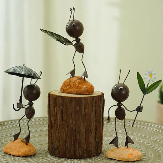 Organ Ant Ant Miniatura Escultura de jardim Flowerpots Garsss Bonsai Mini Resina Ant Figure Rocha Cantando Ant Formiga Ornamento de Formiga