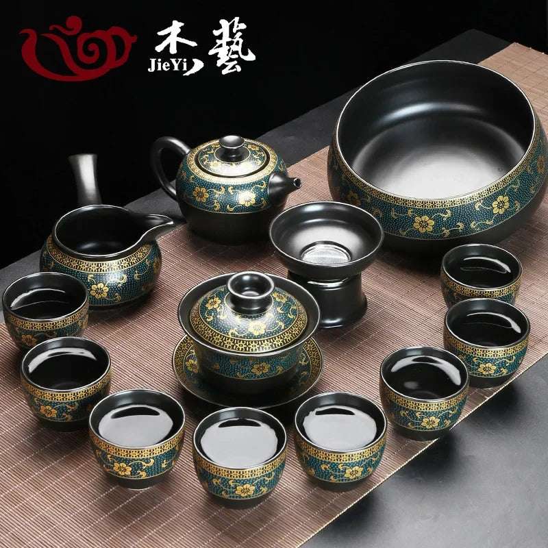 Upscale Tea Sets Ceramic Kung Fu Teaset Teacup Porcelain Service Gaiwan Tea Cups Mug of Tea Ceremony Teapot