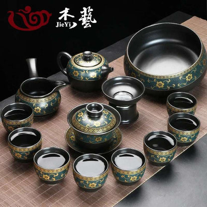 Upscale Tea Sets Ceramic Kung Fu Teaset Teacup Porcelain Service Gaiwan Tea Cups Mug of Tea Ceremony Teapot