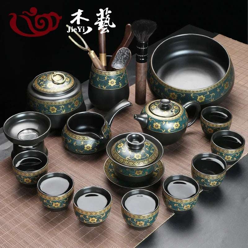 Upscale Tea Sets Ceramic Kung Fu Teaset Teacup Porcelain Service Gaiwan Tea Cups Mug of Tea Ceremony Teapot