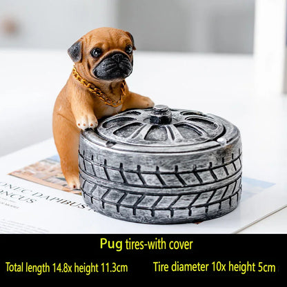 Dog Ashtray Decorative Bulldog Animal Large Capacity Storage Box Ceramic Crafts Ornaments Men Gift Cinzeiro Decorativo Cendier
