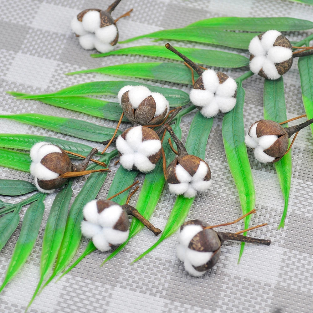 12 sztuczne Kapok naturalne suszone kwiaty symulacja bawełniana pokój ślubny dekoracja wielkanocna