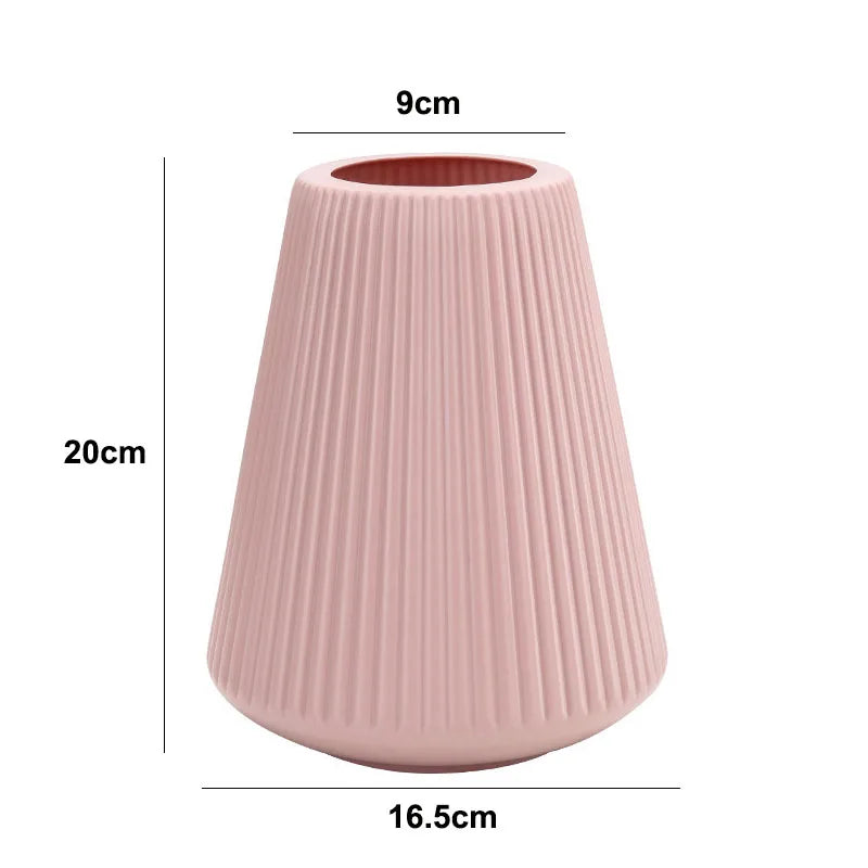 Morandi Plastic Vase Living Room Decoration Ornaments Modern Origami Plastic Vases for Flower Arrangements Home Decoration