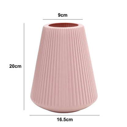 Morandi Plastic Vase Living Room Decoration Ornaments Modern Origami Plastic Vases for Flower Arrangements Home Decoration