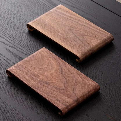 Walnut Tea Cup Tray Wooden Soap Scented Candle Storage Holder Houseold Groggery Desktop Dessert Storage Box Decorative Plate