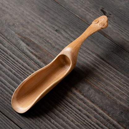 Handmade Bamboo Tea Scoop Traditional Zen Kung Fu Teaware Accessories Kitchen Seasoning Dispenser Tool Coffee Bean Spoon Shovel