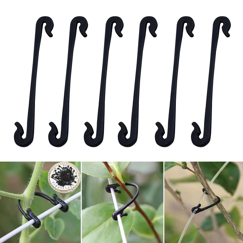 50PCS Vines Fastener Tied Clips Buckle Fixed Lashing Tool Vegetable Grafting Support Clip Garden Plant Vegetable Fixed Hook Hold