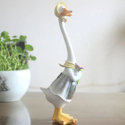 Duck me rrëshirë të lezetshme artizanale artizanale artistike Figurina dekor dekor për oborrin e shtëpisë në shtëpi në shtëpi oborrin e kopshtit dhe lëndinë kopsht shtëpie