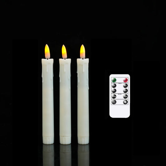 7 palcový balíček 3 dálkového ovládání LED dekorativní svíčkové světlo, baterie ovládané bezplavené elektronické svatební svíčky s časovačem