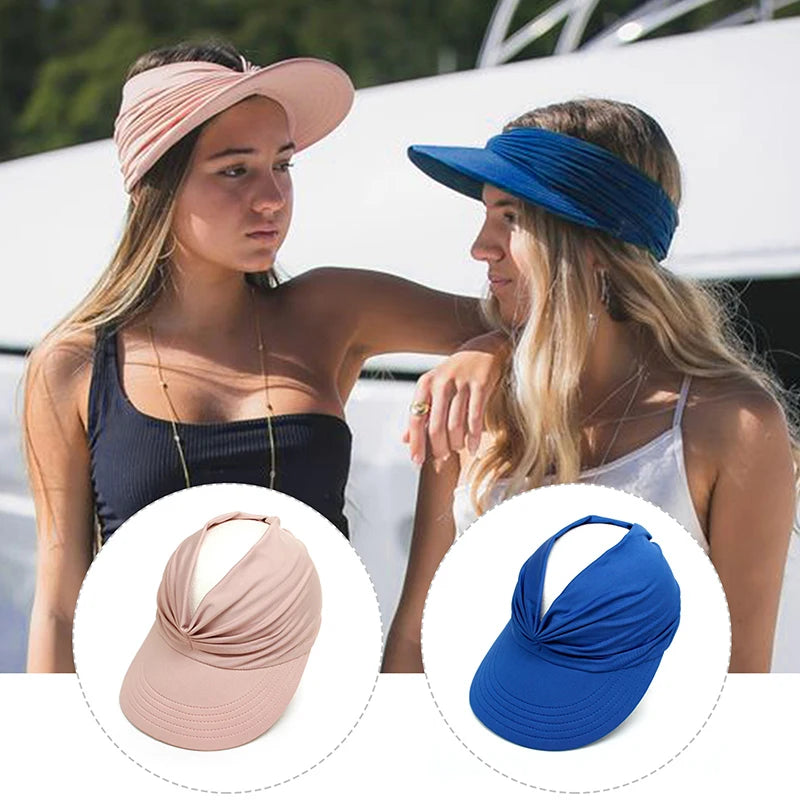 1PC Elastyczny kapelusz dla dorosłych dla kobiet anty-UV szerokie wizjerze BRIM HAT ŁATKOWY do przenoszenia czapek podróży Modna plaża Summer Słońca Czapki