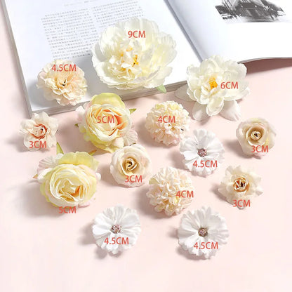 20/11pcs/šarže smíšené umělé květiny Silk Rose Fake Flower for Home Decoration Wedding Decoration Diy Craft Garland Dárkové doplňky